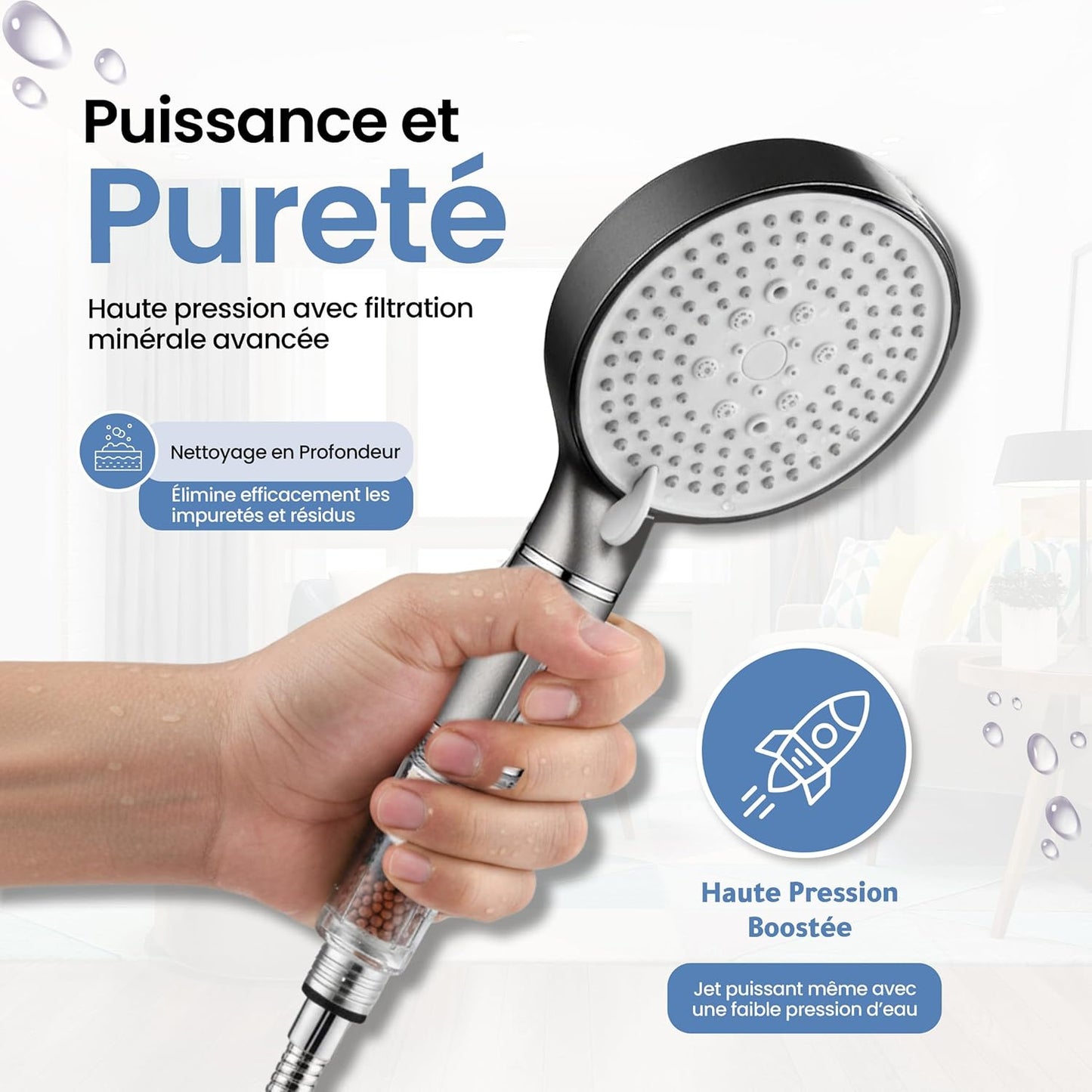 Pommeau de Douche Filtrant – Eau Purifiée