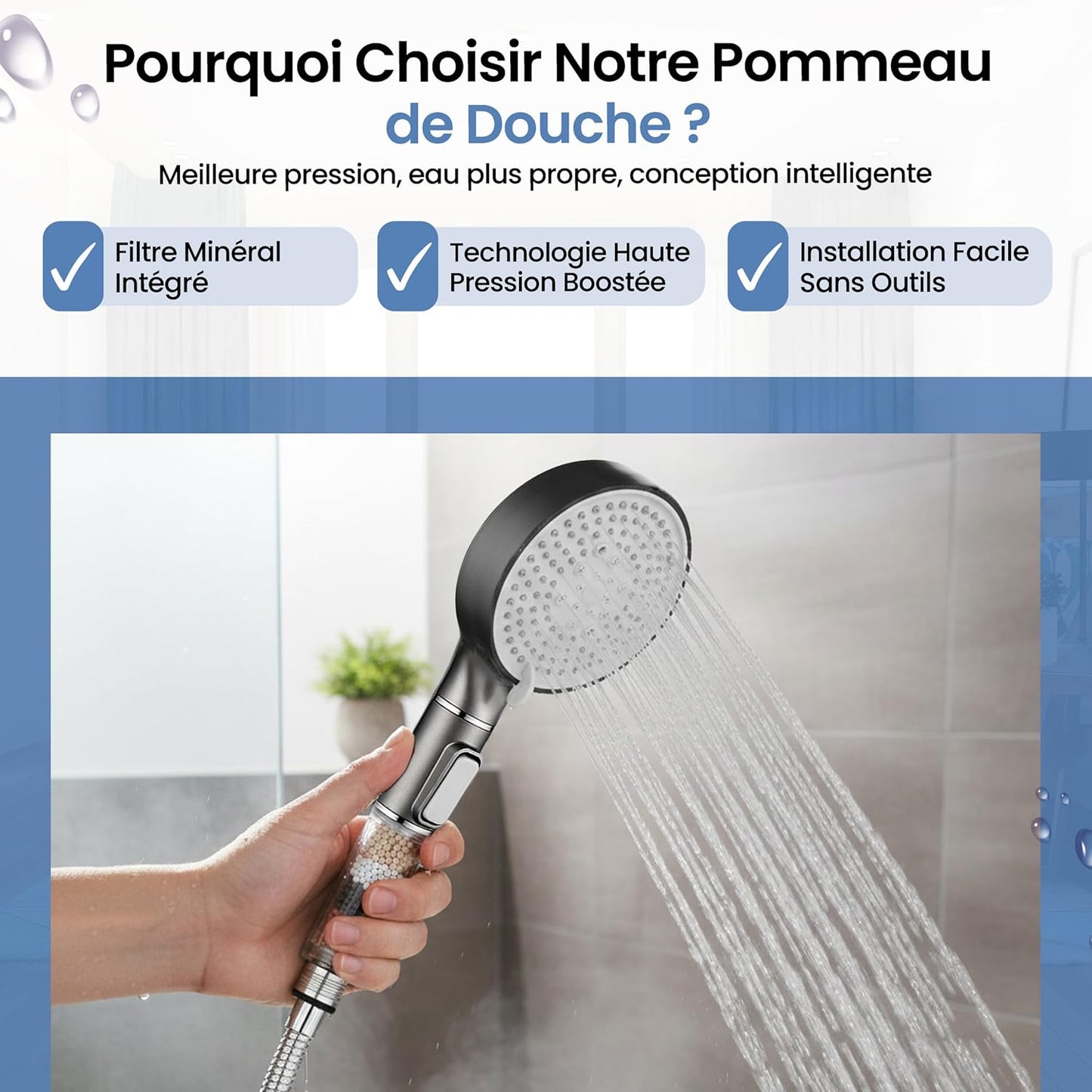 Pommeau de Douche Filtrant – Eau Purifiée